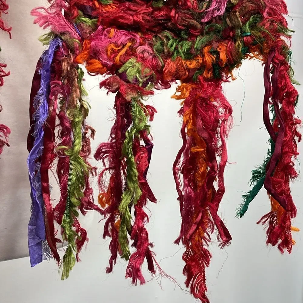 Rising Tide Boho Silk Blend Colorful rectangular scarf 5” x 72”